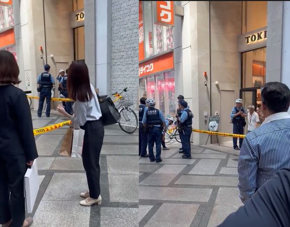 ▲大阪心齋橋筋商店街發生重大搶案，店員遭刺傷身亡。（圖／翻攝自X）