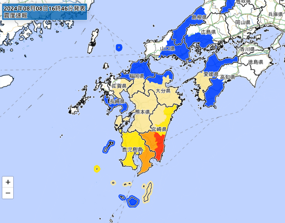 ▲日本發生規模6.9地震。（圖／翻攝自日本氣象廳）