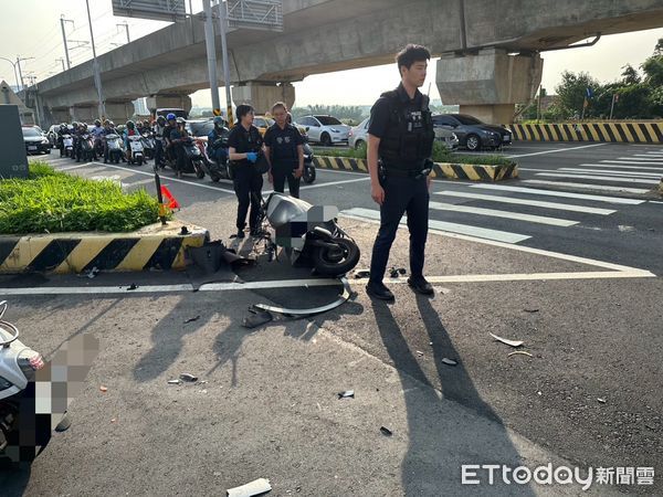 ▲桃園警父親節遭違規左轉車輛撞死。（圖／記者沈繼昌翻攝，下同）