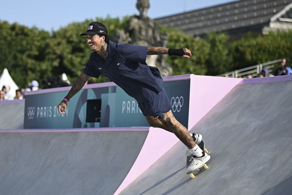 ▲▼美國29歲滑板選手休斯頓（Nyjah Huston）在巴黎奧運獲得銅牌。（圖／達志影像／美聯社）