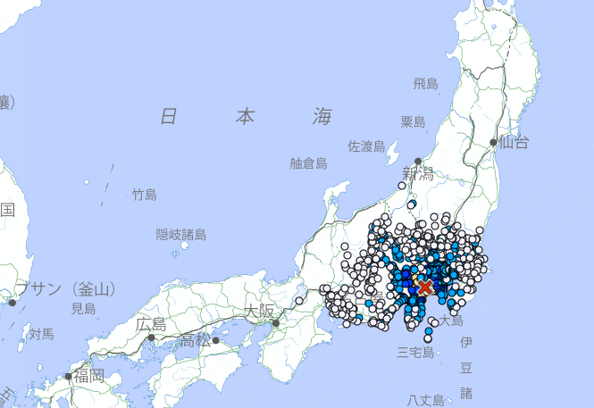 ▲▼快訊／日本神奈川縣06：57發生規模5.3地震　最大震度5弱。（圖／翻攝自日本氣象廳）