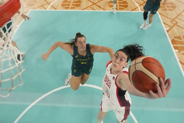 ▲美國女籃史都華(Breanna Stewart)繳出16分、6籃板、5助攻全能表現，。（圖／達志影像／美聯社）