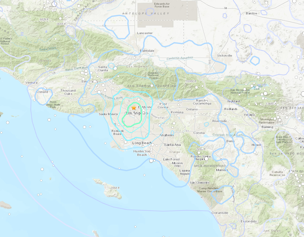 ▲▼洛杉磯地震。（圖／翻攝自USGS）