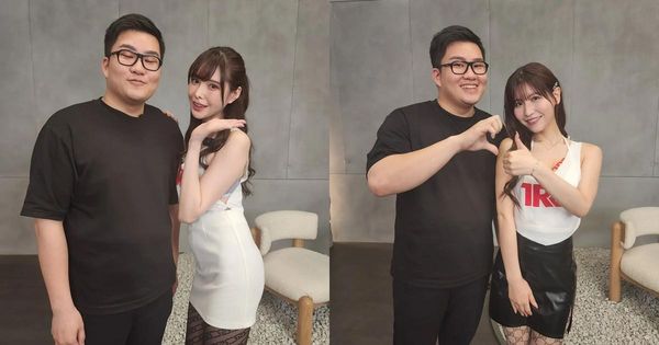 一線AV女優主動撲上！Joeman笑呵呵　最強好意思腿、好意思乳絲襪對決太香了