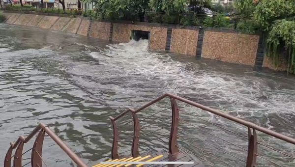 ▲迎戰強降雨　新莊中港大排、中和壽德滯洪池發揮作用。（圖／新北市水利局提供）