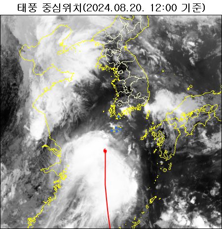 ▲▼9號颱風「雲雀」預估20日下午暴風圈抵達南韓濟州島。（圖／大韓民國氣象廳）