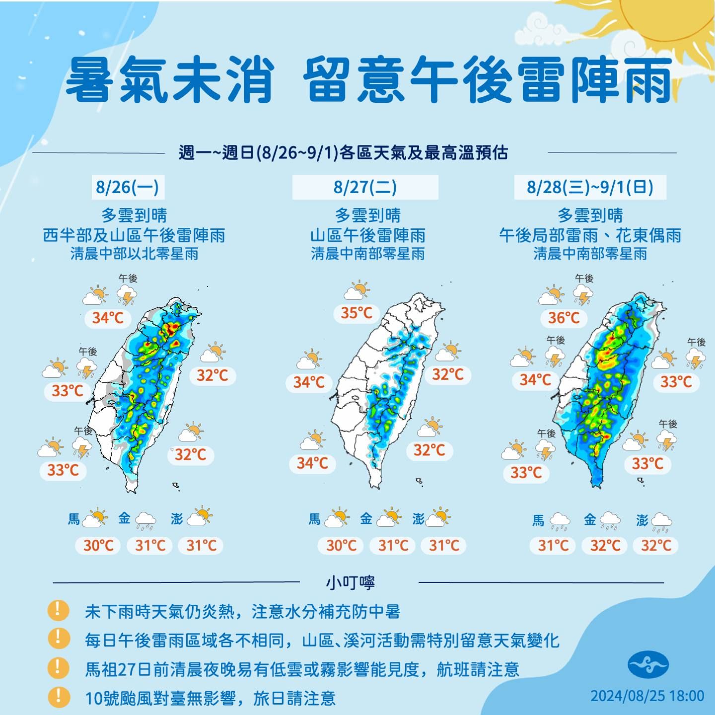 ▲▼未來天氣趨勢 。（圖／氣象署提供）