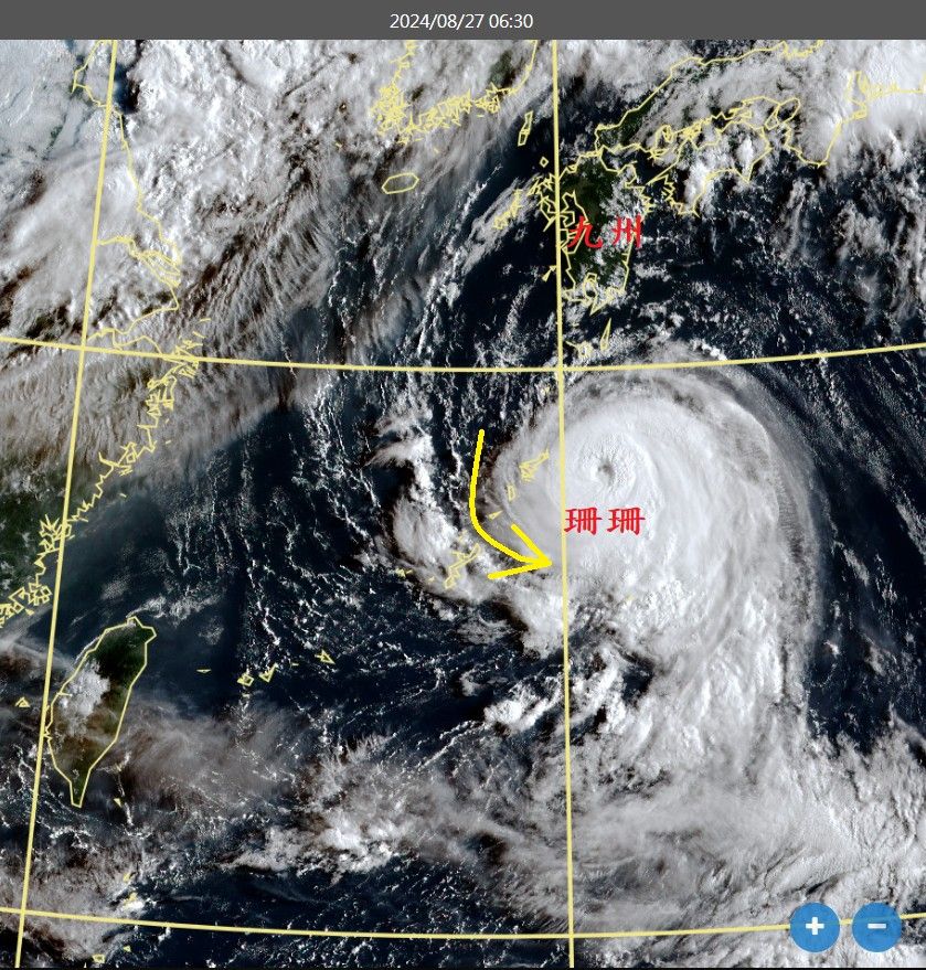 ▲▼珊珊颱風結構變完整了。（圖／翻攝鄭明典臉書）