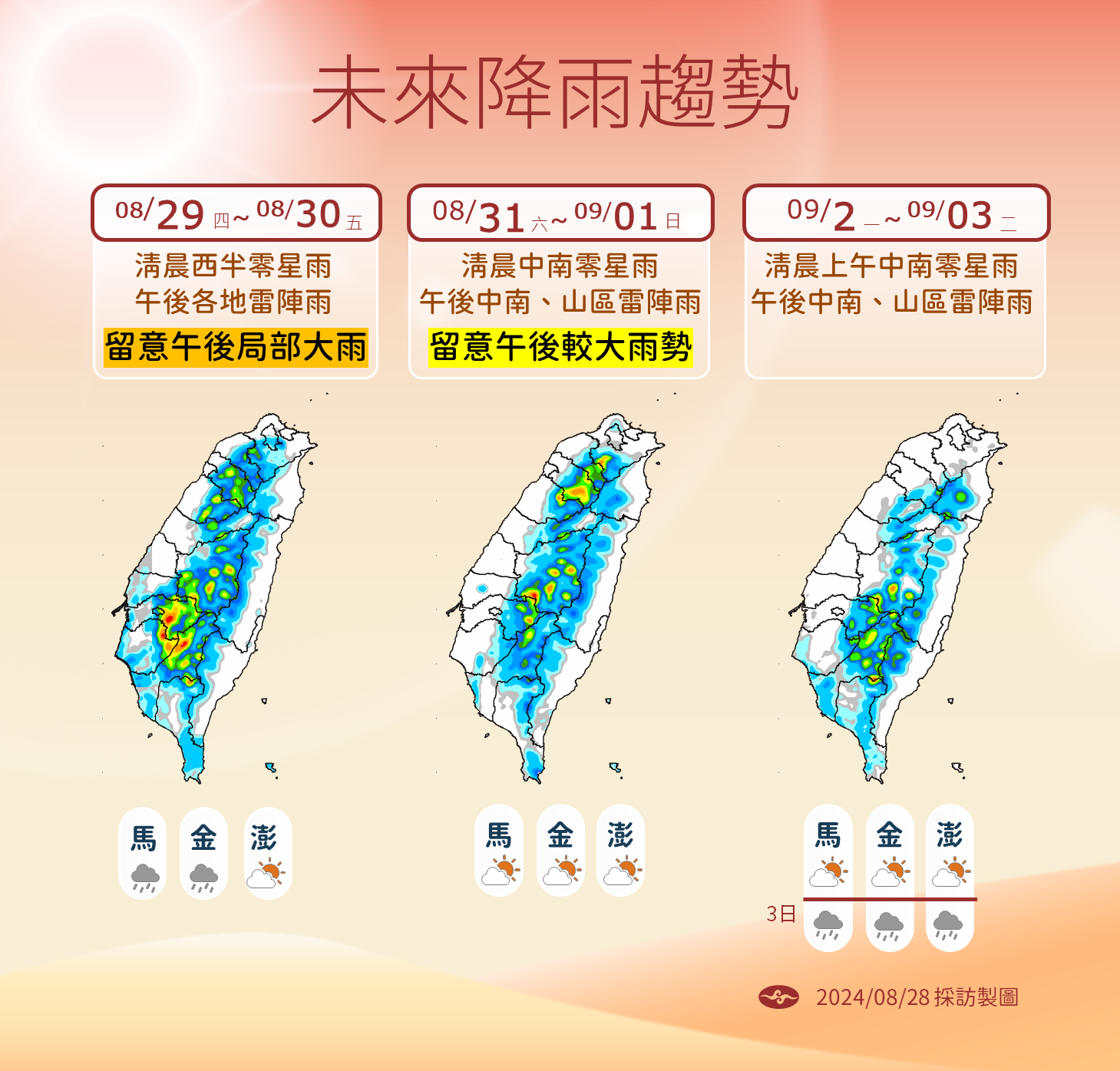 ▲▼未來天氣趨勢 。（圖／氣象署提供）