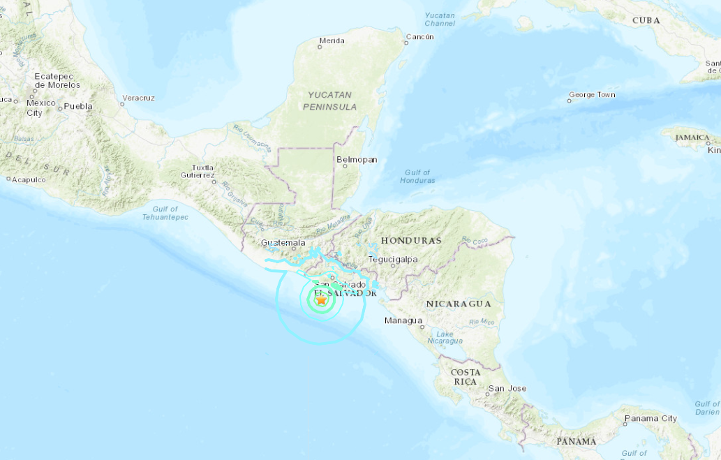 ▲薩爾瓦多外海地震。（圖／翻攝USGS）