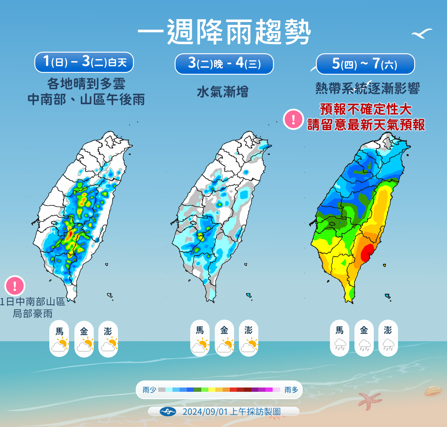 ▲▼未來天氣趨勢 。（圖／氣象署提供）