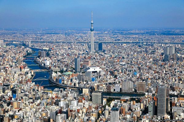 日本人口組成及文化習性與台灣相似，都會區是燙金蛋黃地段。（翻攝tokyoskytree.blog.jp）