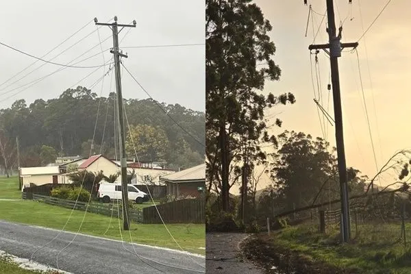 ▲▼冷鋒侵襲澳洲，導致塔斯馬尼亞州數萬民眾無電可用。（組圖／翻攝自Facebook、X）