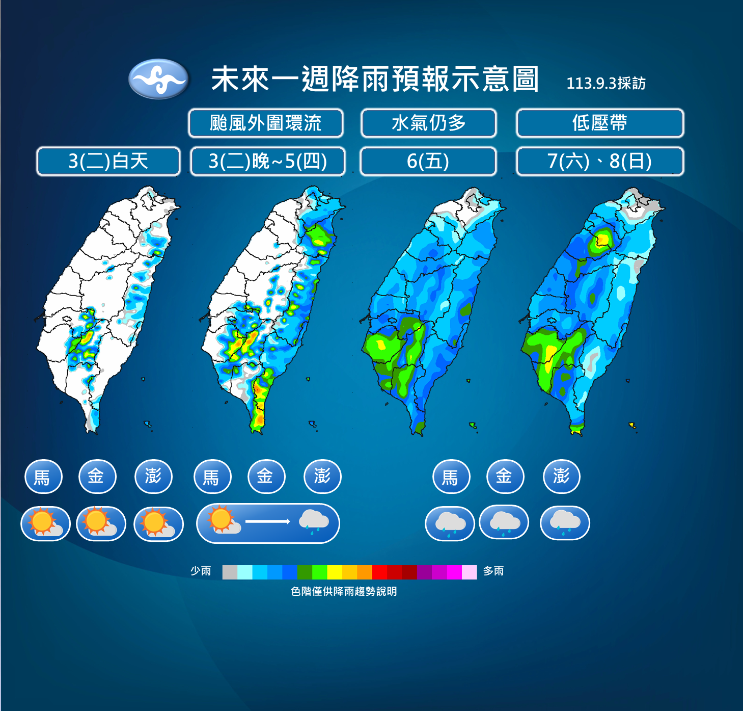 ▲▼未來天氣趨勢 。（圖／氣象署提供）