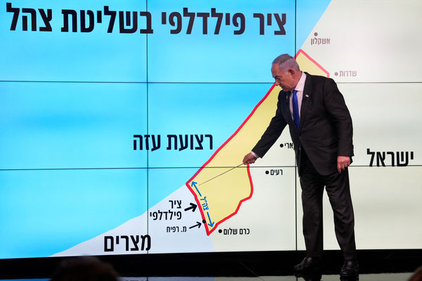 ▲▼以色列總理納坦雅胡（Benjamin Netanyahu）堅持以軍必須駐留在加薩南部的「費城走廊」（Philadelphi corridor）。（圖／路透）