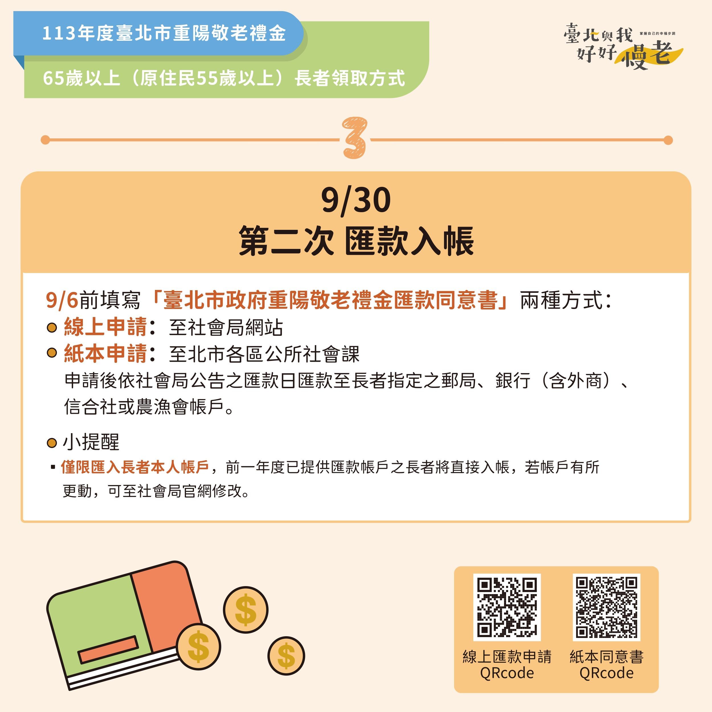 ▲▼北市重陽節敬老禮金靠卡領取「倒數計時」 9月6日前記得使用敬老卡領取!             。（圖／台北市政府提供）