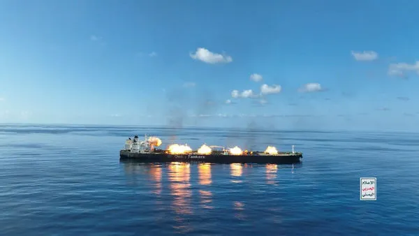 ▲▼在紅海遭攻擊的希臘籍油輪,Sounion,。（圖／路透社）