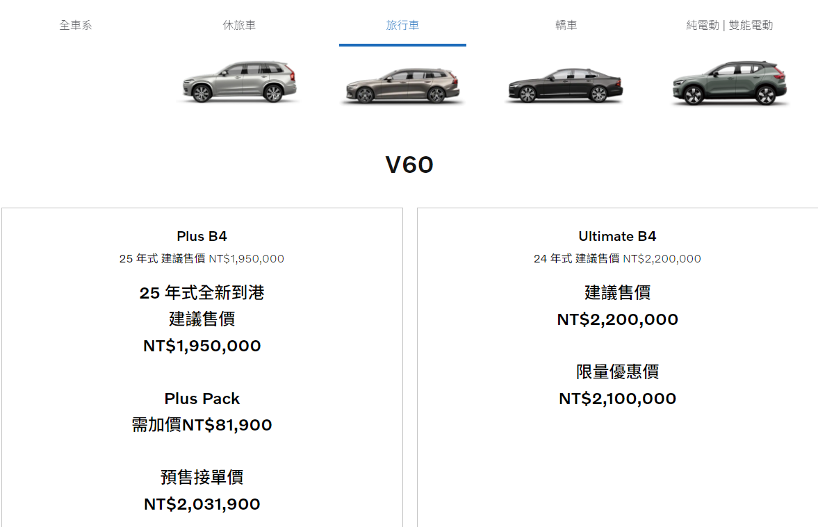 ▲台灣Volvo於官網釋出新年式XC40、V60，將取消入門款。（圖／翻攝自Volvo）