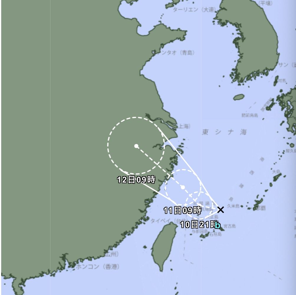 ▲▼新的熱帶低氣壓生成，就在台灣東北部外海。（圖／日本氣象廳）