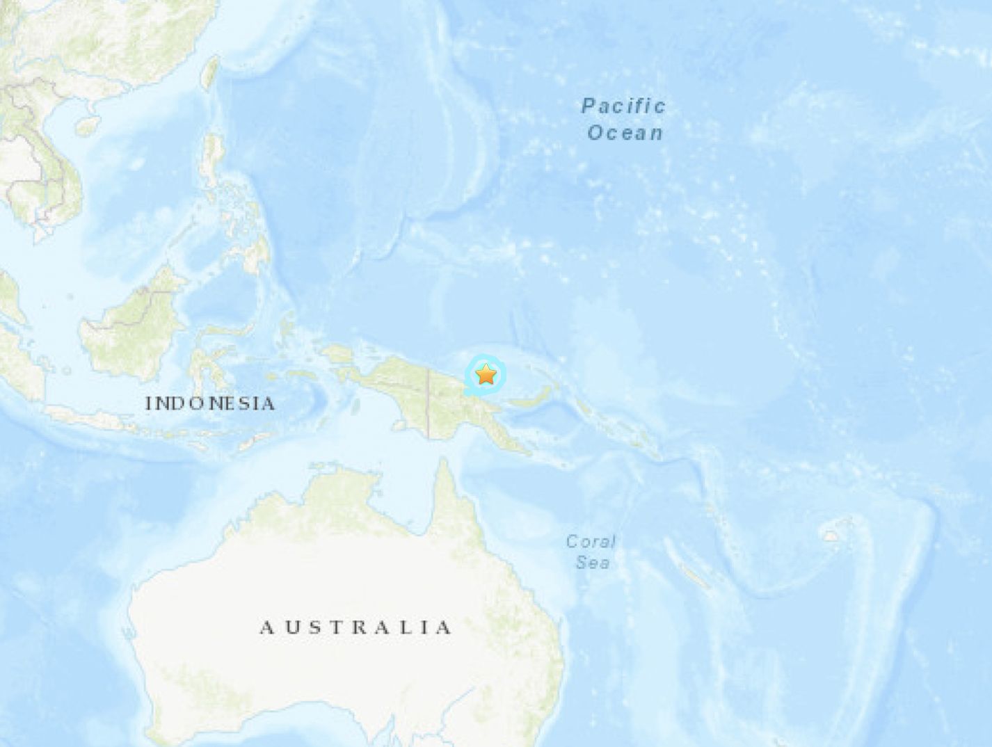 ▲巴布亞紐幾內亞近海規模6.3地震 。（圖／翻攝USGS）