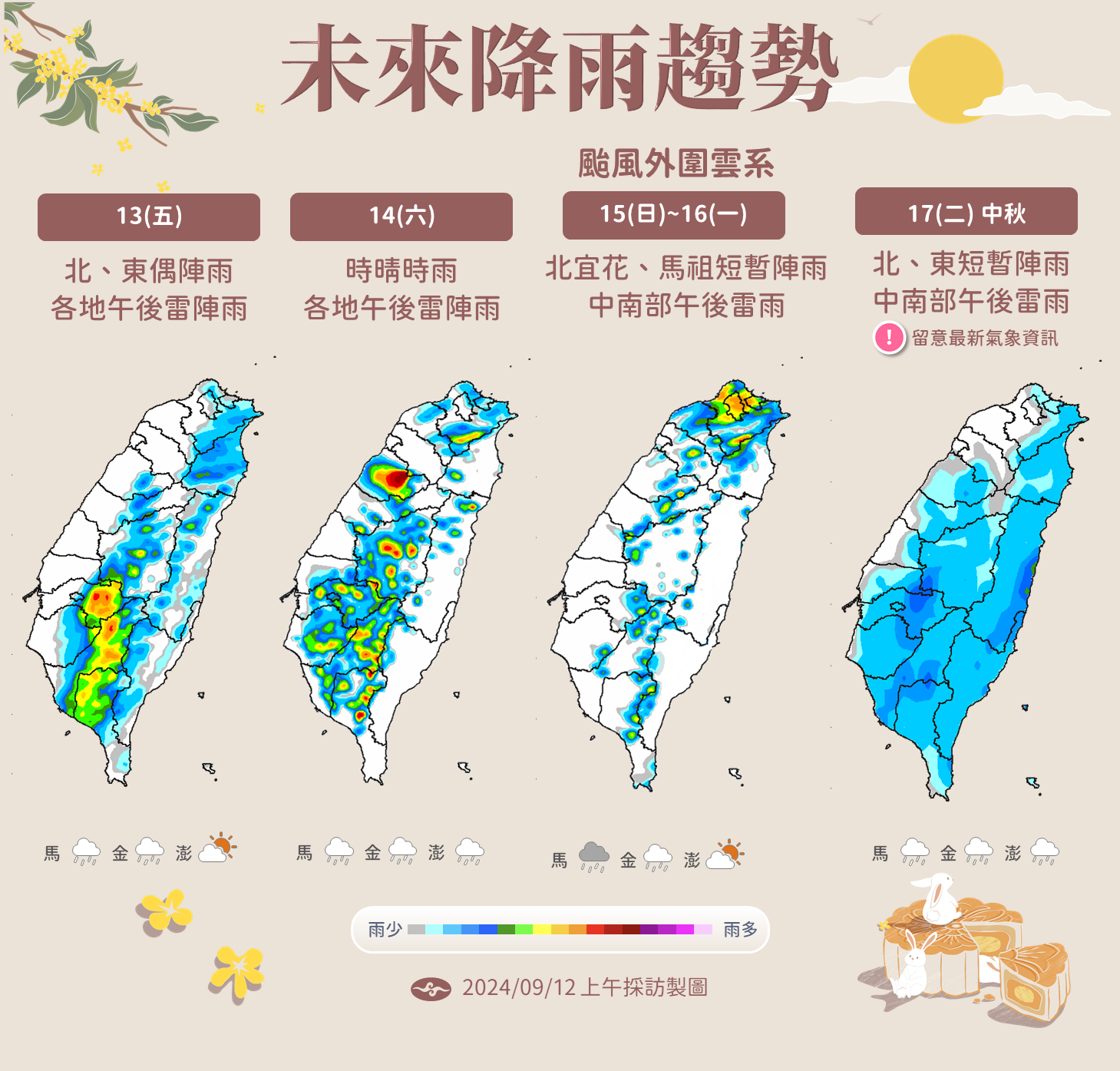 ▲▼未來降雨趨勢 。（圖／氣象署提供）