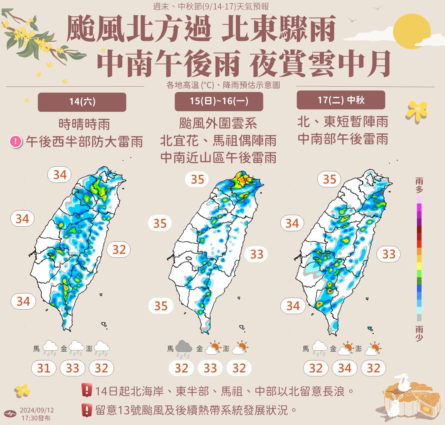 ▲▼未來天氣趨勢。（圖／氣象署提供）