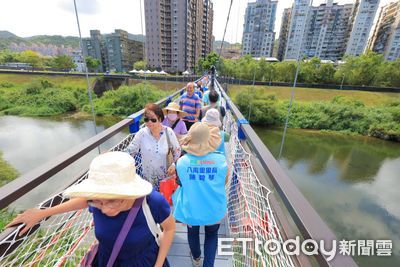 基隆河兩岸河濱步道串接了　碇內人行吊橋今開放通行