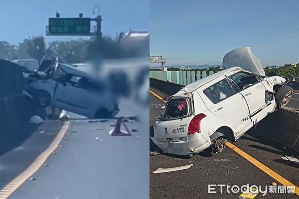 ▲▼             國3屏東段發生自撞車禍。（圖／屏東小鎮資訊王聖喬提供、地方中心翻攝）