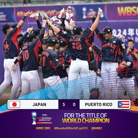 ▲▼ U23日本隊二連霸。（圖／截自WBSC）