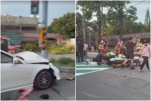 ▲新竹市虎林國中發生嚴重車禍。（圖／翻攝自新竹大小事）