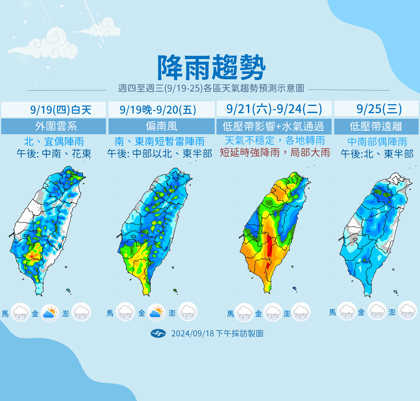 ▲▼未來降雨趨勢 。（圖／氣象署提供）