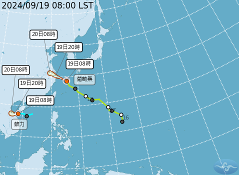 ▲▼葡萄桑、蘇力颱風路徑預估。（圖／氣象署提供）