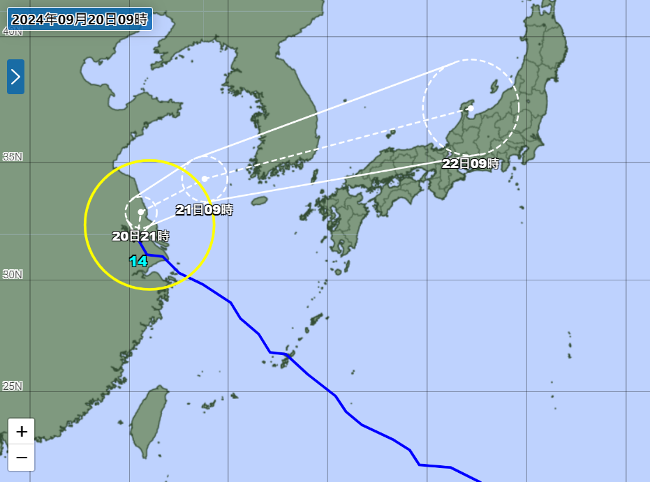 ▲颱風葡萄桑「大迴轉」逆襲日本！2縣首當其衝。（圖／日本氣象廳）