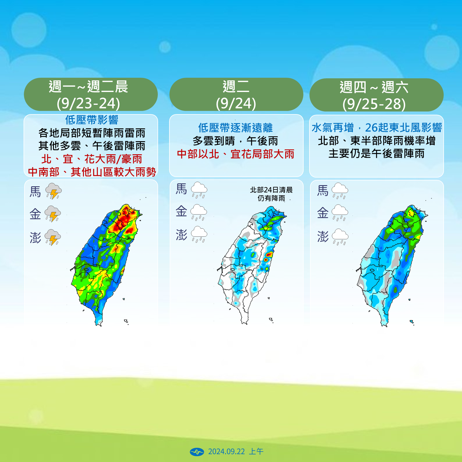 ▲▼未來降雨趨勢。（圖／氣象署提供）