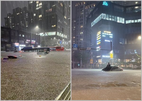 ▲▼韓200年暴雨撤千人！豪車被沖走 他坐「國民車」獲救掀熱議。（圖／翻攝自X）