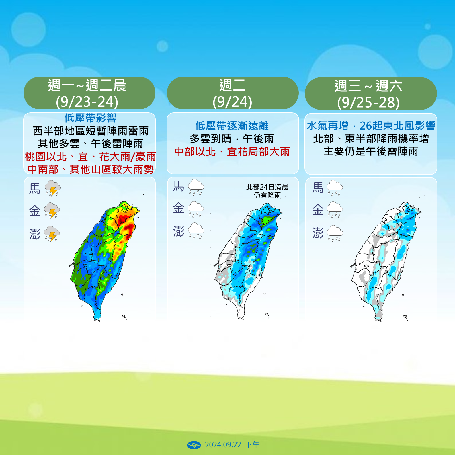 ▲▼未來降雨趨勢  。（圖／氣象署提供）