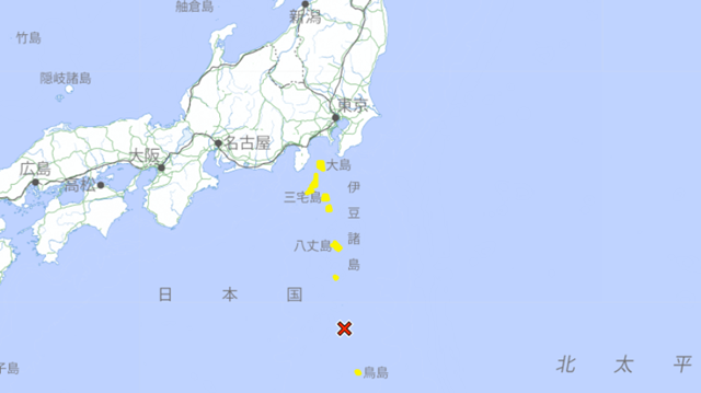 ▲▼日本伊豆群島鳥島近海24日上午8時14分發生規模5.9地震，發布海嘯注意報。（圖／翻攝日本氣象廳）