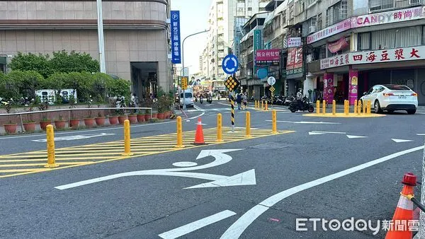 ▲▼高雄前鎮文橫三路與廣西路和南天街2條道路，設置圓環型標線。（圖／記者賴文萱攝）