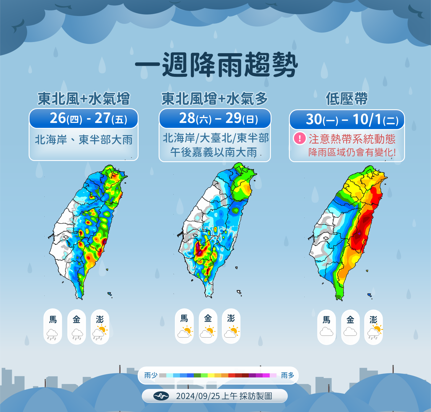 ▲▼未來降雨趨勢。（圖／氣象署提供）