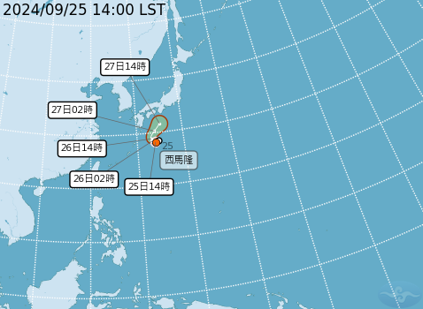 ▲▼西馬隆颱風路徑預估 。（圖／氣象署提供）