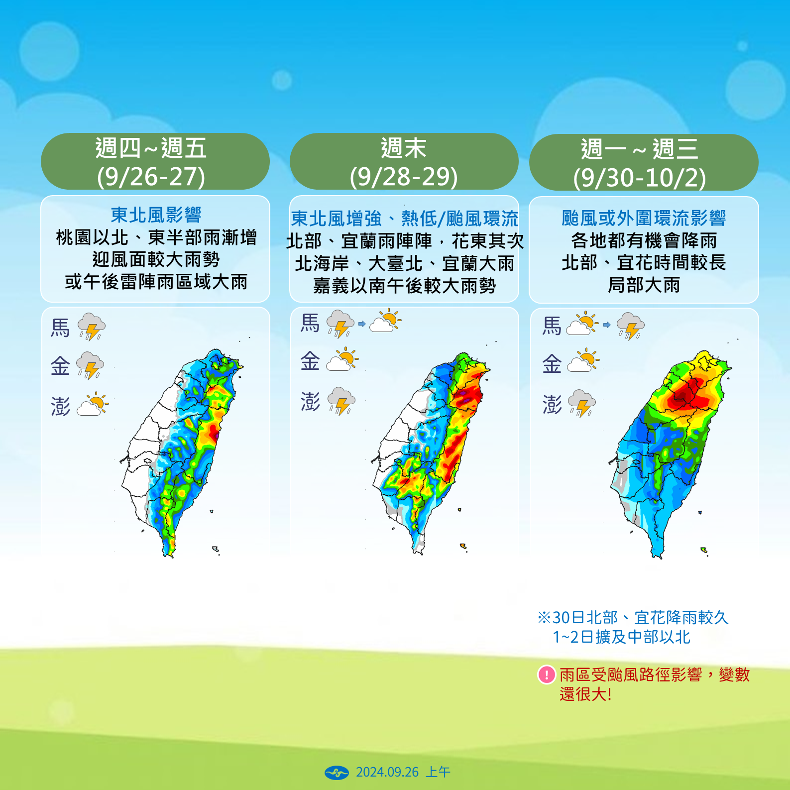 ▲▼未來天氣趨勢 。（圖／氣象署提供）