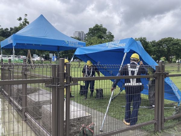 ▲▼高灘處已啟動新北河濱公園帳棚預防性撤離作業。（圖／新北市政府提供）