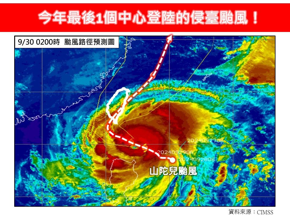 ▲▼山陀兒颱風預估是今年最後1個中心登陸的侵台颱風             。（圖／翻攝林老師氣象站臉書）