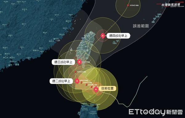 ▲▼山陀兒颱風持續增強，挑戰強烈颱風等級。             。（圖／翻攝台灣颱風論壇｜天氣特急臉書）