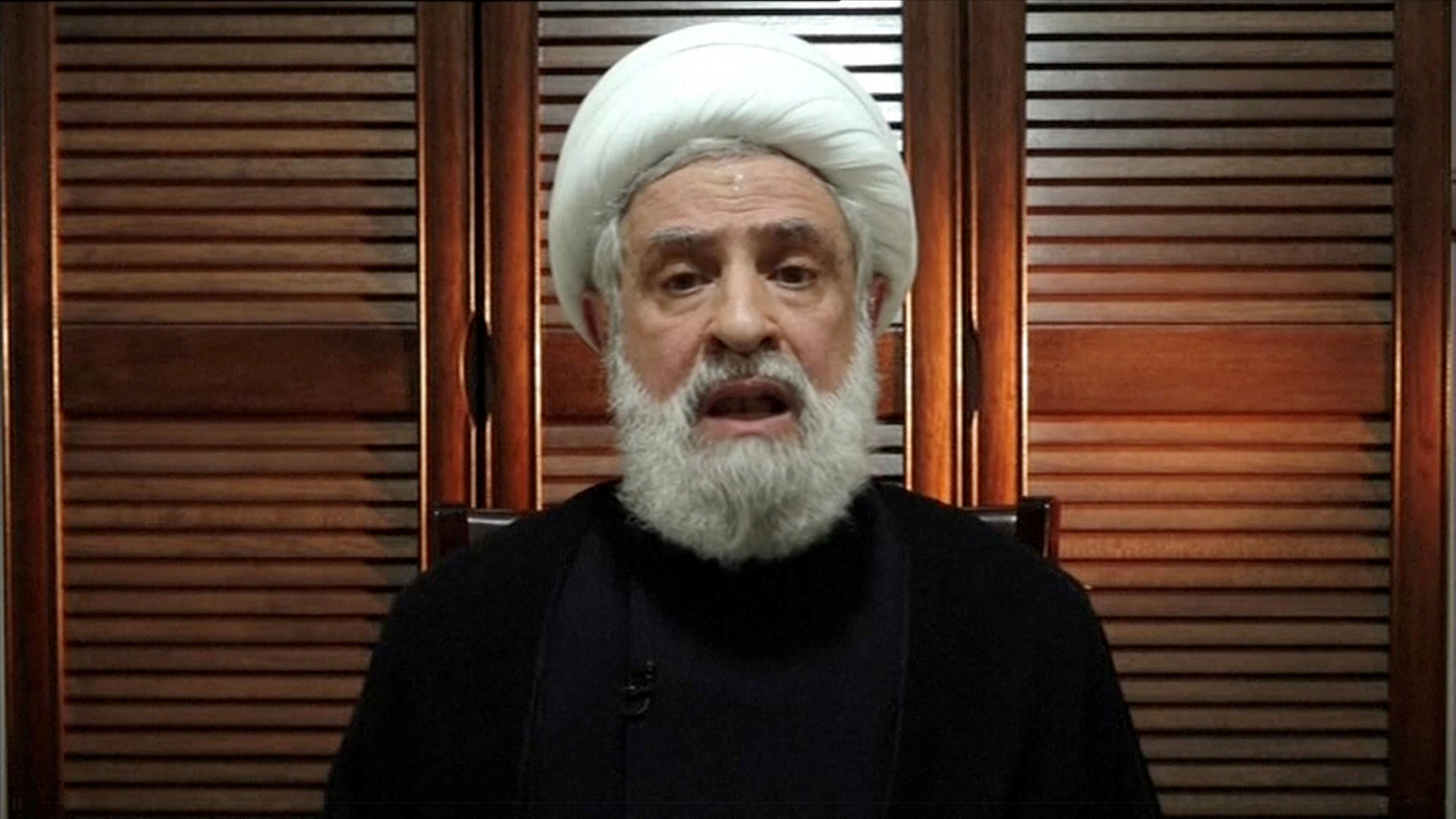 ▲黎巴嫩真主黨二號人物卡西姆（Sheikh Naim Qassem） 。（圖／路透）