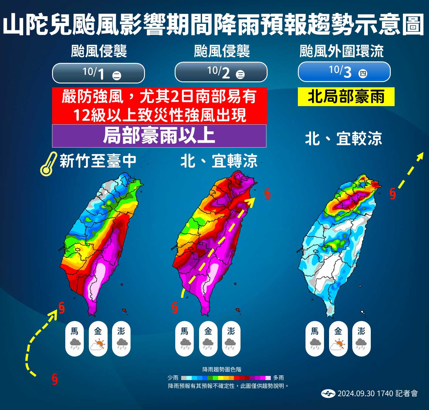 ▲▼未來降雨趨勢。（圖／氣象署提供）