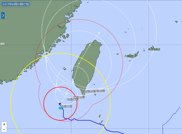 ▲▼日本氣象廳2日上午預測山陀兒路徑。（圖／翻攝自日本氣象廳）