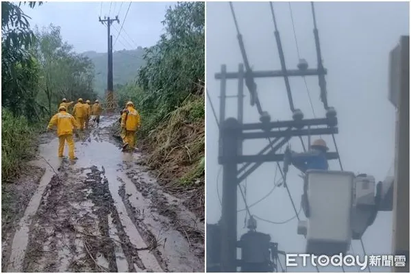 ▲台電屏東區處人員冒險搶修電力 。（圖／台電屏東區處提供）