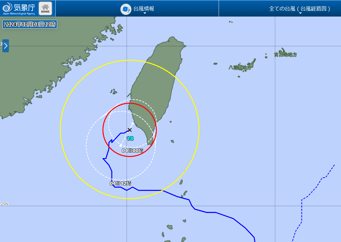 ▲▼1001日本氣象廳1200預測。（圖／翻攝自日本氣象廳）