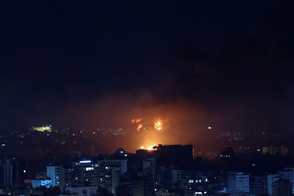 ▲▼以色列3日凌晨空襲黎巴嫩首都貝魯特（Beirut）。（圖／路透）